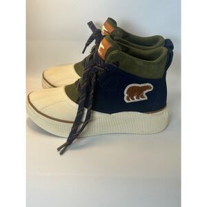 Sorel Out N About III Conquest Waterproof Boots Navy Green NL5152-467 Kids 6.5